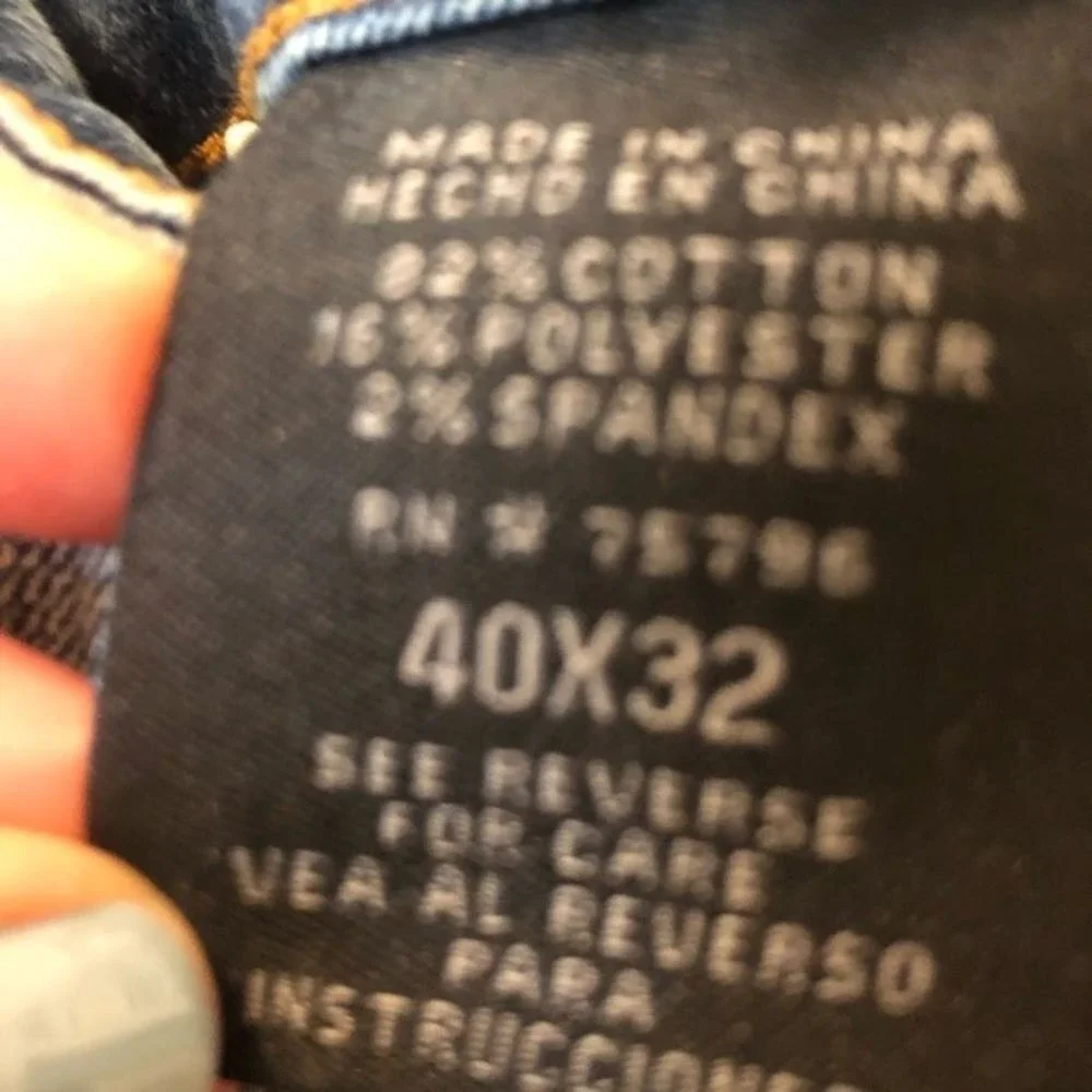 thrashed men's 40 x 32 jeans rave distressed Y2K grunge hiphop skater  jeans